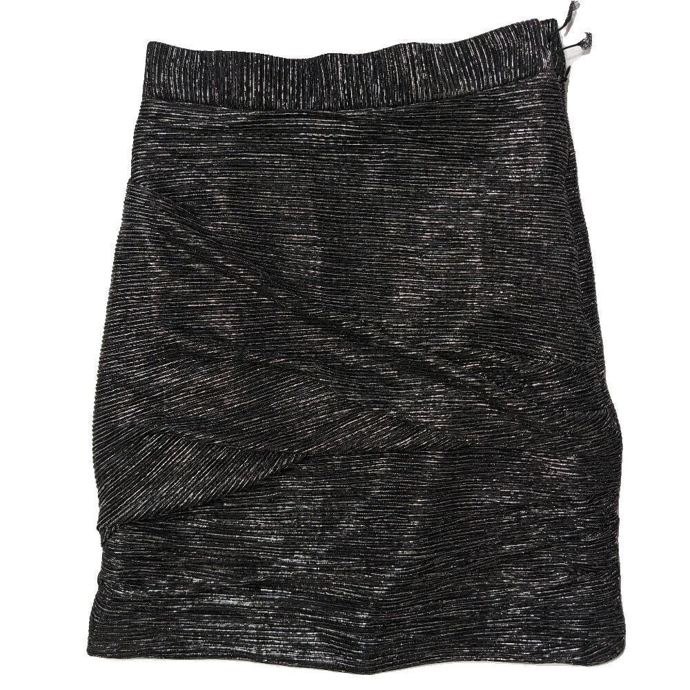 Maje Janaud Lurex Metallic Twist Pencil‎ Skirt Silver Size 34